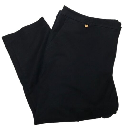 Lauren Ralph Lauren Women's Double-Faced Stretch Cotton Pant Navy Size 22W - Picture 2 of 12